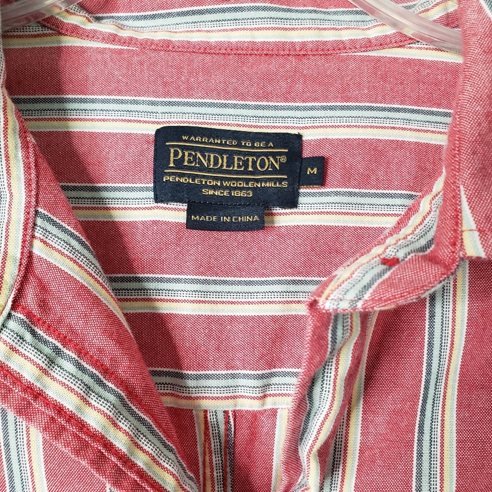 Pendleton Red Multi Stripe Button Down - image 3
